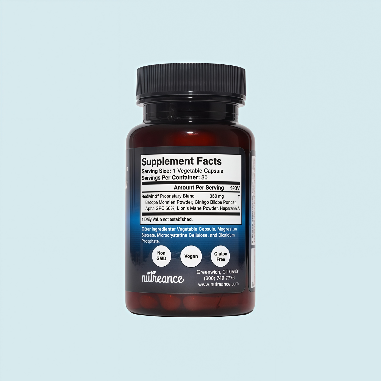 Natural Cognitive Enhancement Supplement Capsule - Non-GMO, Vegan, Gluten-Free