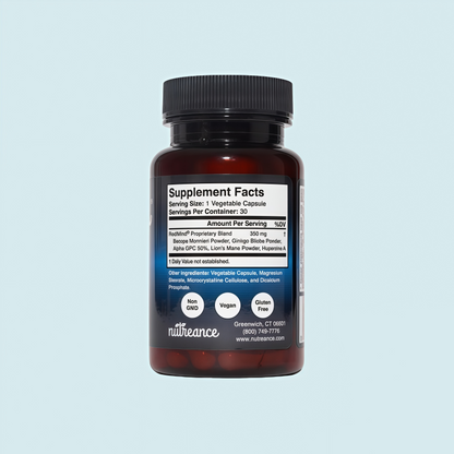 Natural Cognitive Enhancement Supplement Capsule - Non-GMO, Vegan, Gluten-Free