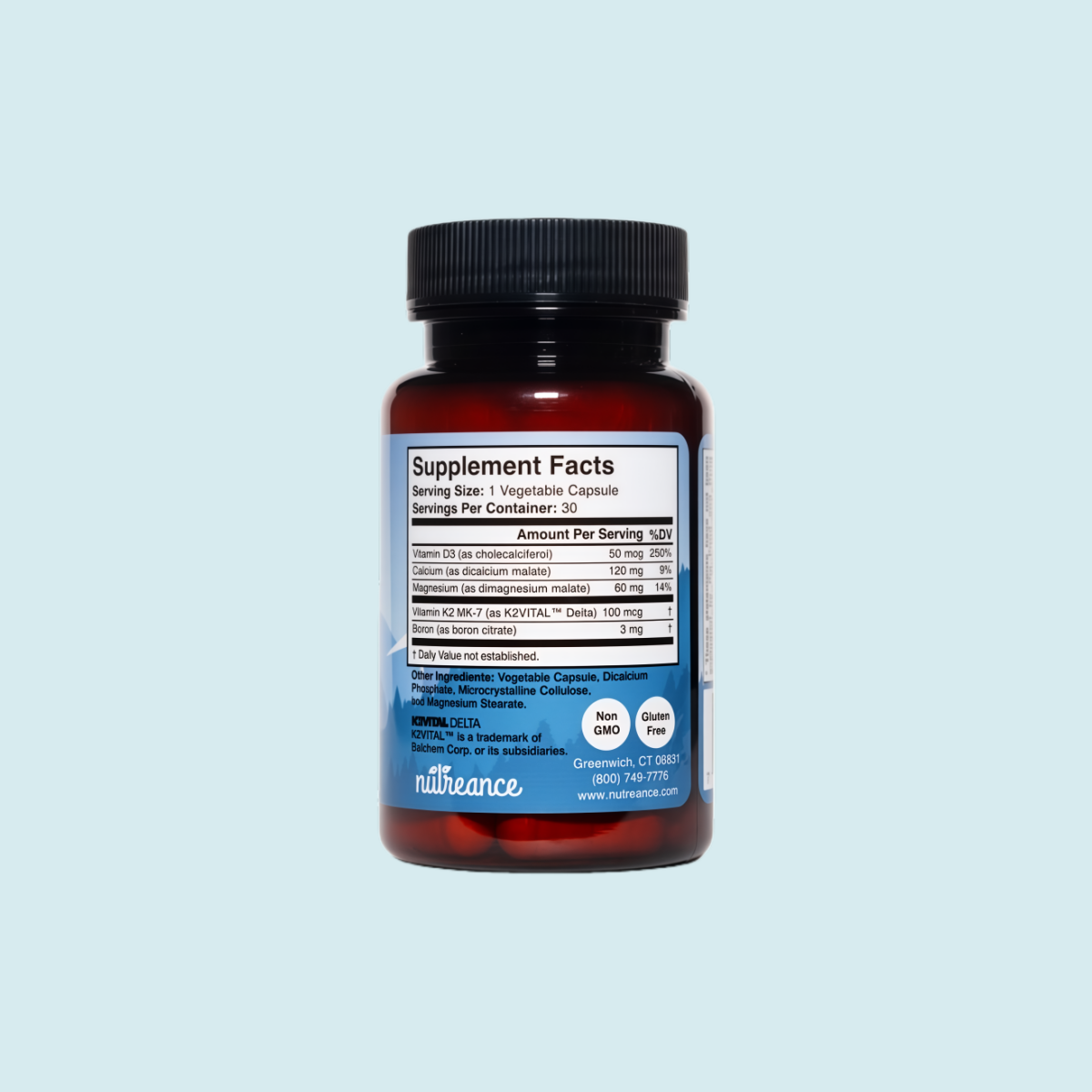 Natural Bone Support Supplement - Non-GMO, Gluten-Free